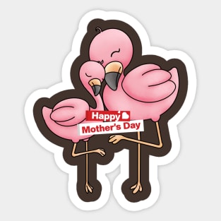 Flamingo mama animal mothers day Sticker